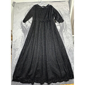 Kiyonna Formal Gown Size 2X Lace Sparkle Black Tie High Neck NEW